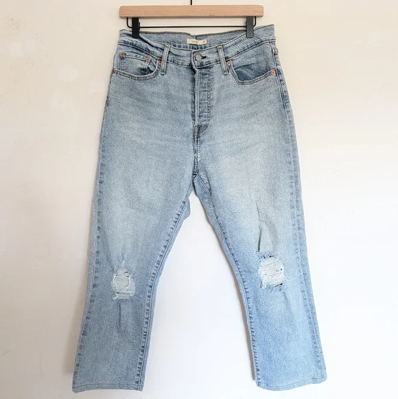 Levi's Vintage Murdoch Wash Wedgie Straight Leg Distressed Jeans Size 31 - Picture 2 of 8